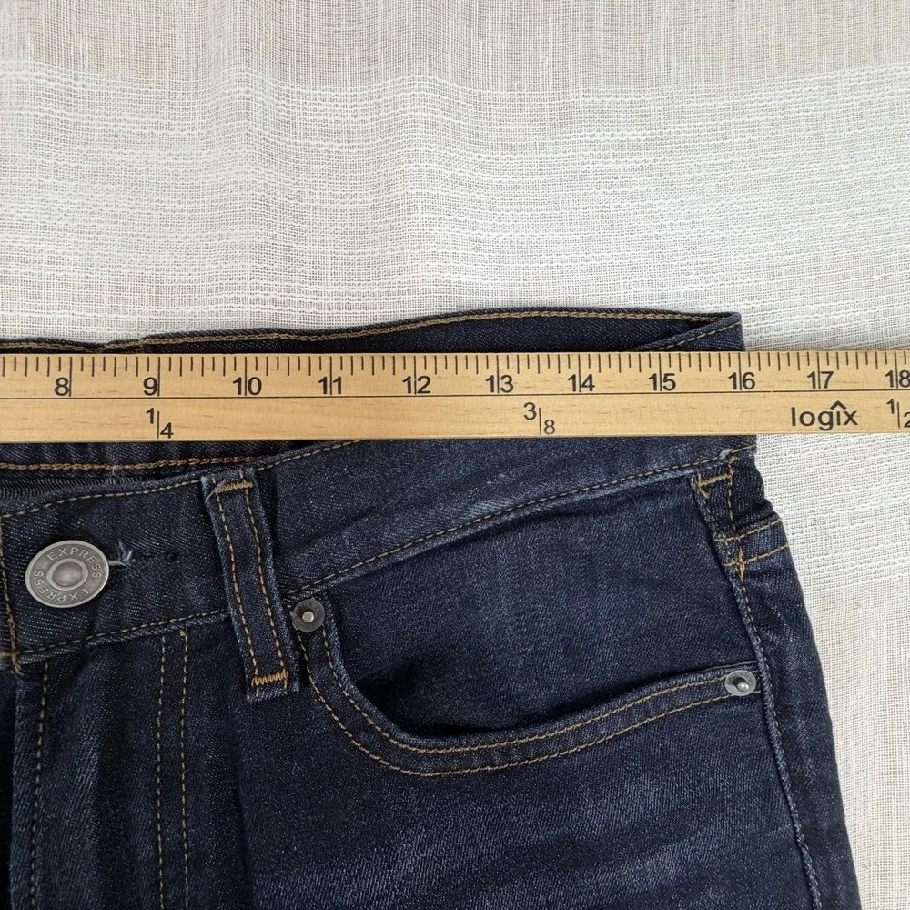 EXPRESS Rocco Slim Fit Straight Leg Men's Jeans 32x30 Dark Wash Denim Whiskering